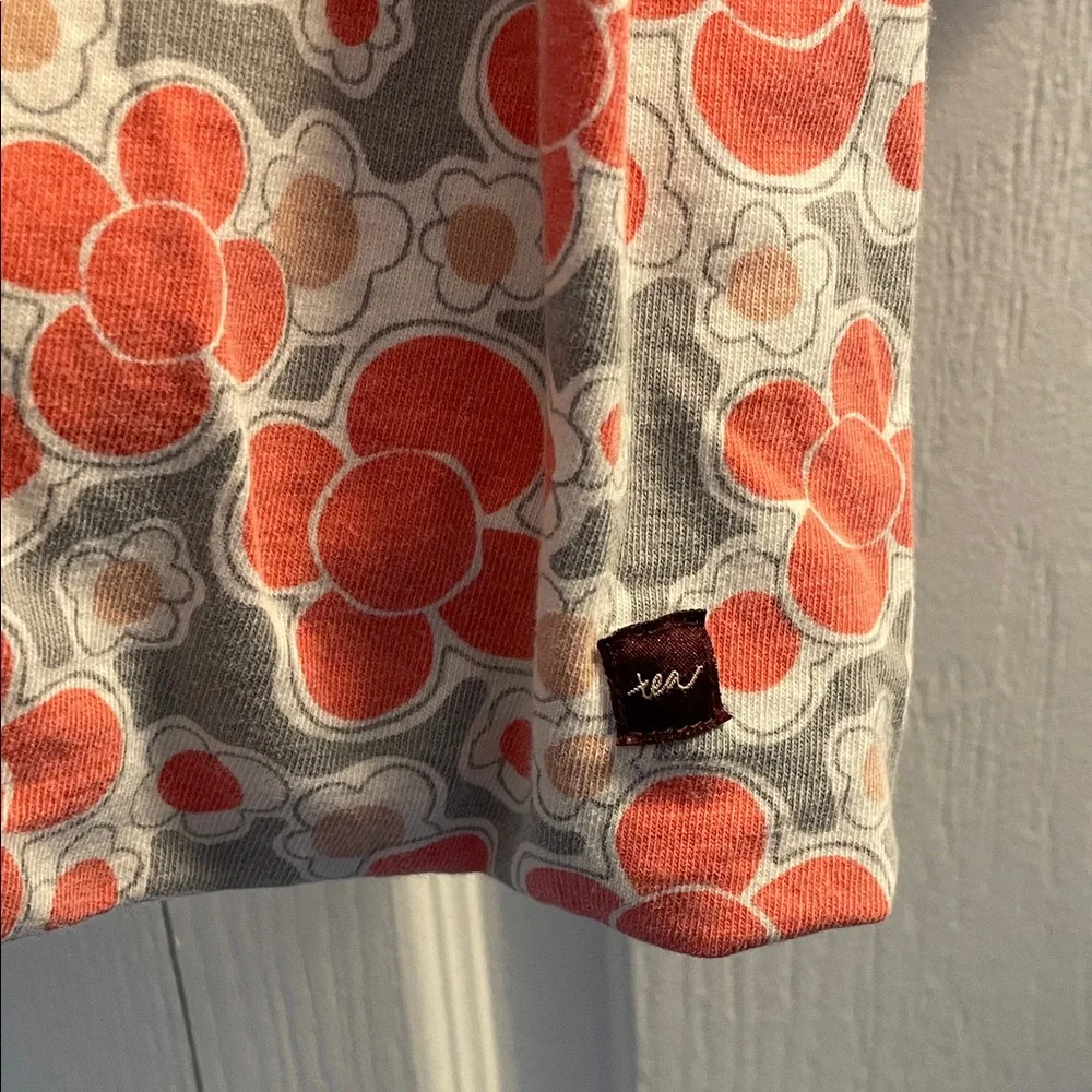 Tea Collection Gray and Red Floral Kids Dress